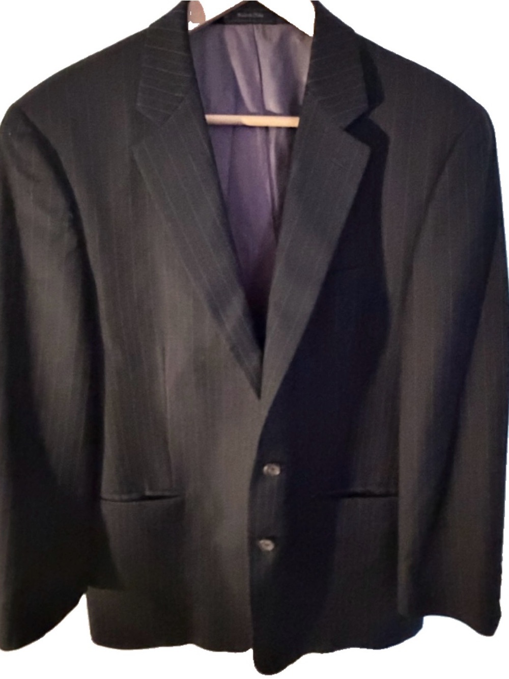 VTG Lauren Ralph Lauren 100% Wool Black Pinstriped Blazer Men 42R